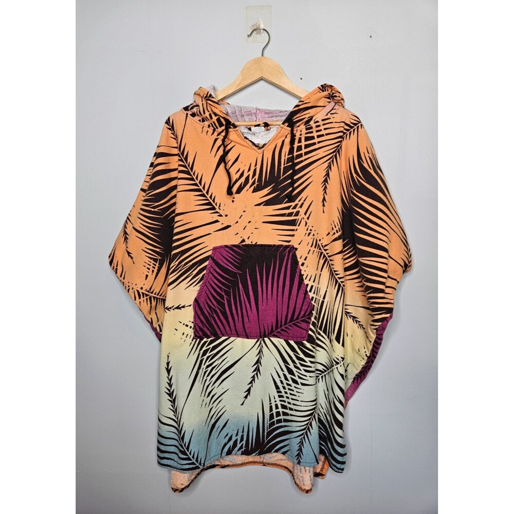 IKEA KÅSEBERGA Hooded Poncho S/M Tropical Print Terry Cotton Pullover Surfing - Picture 2 of 9